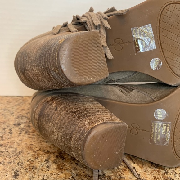 Jessica Simpson Callaghan Tan Boho Fringe Ankle Bootie Size 9 1/2 - Picture 6 of 9